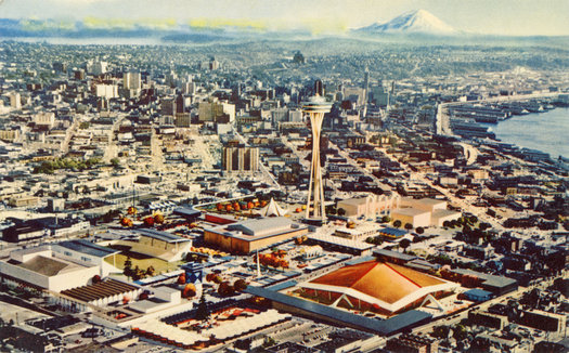 Seattle aerial view during 1962 World Fair