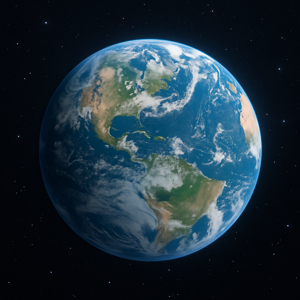 earth floating in space