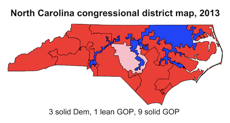 CURIEL FIG 1 NC map gerrymandered