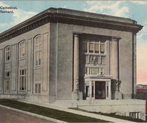 The Original Broadway Building, when it was home to the Scottish Rite Cathedral (colorized)
