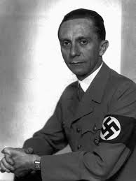 Joseph Gobbles in a Nazi uniform. black and white photo